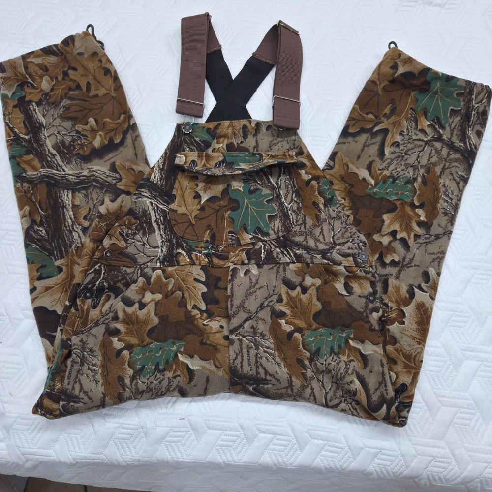 Vintage Woolrich Hunting Bib Overalls Men 40 Advantage Timber 100%Wool Excellent